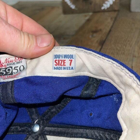 VTG Chicago Cubs New Era 5950 Size 7 Wool Hat Diamond Collection USA Tags - Picture 10 of 11